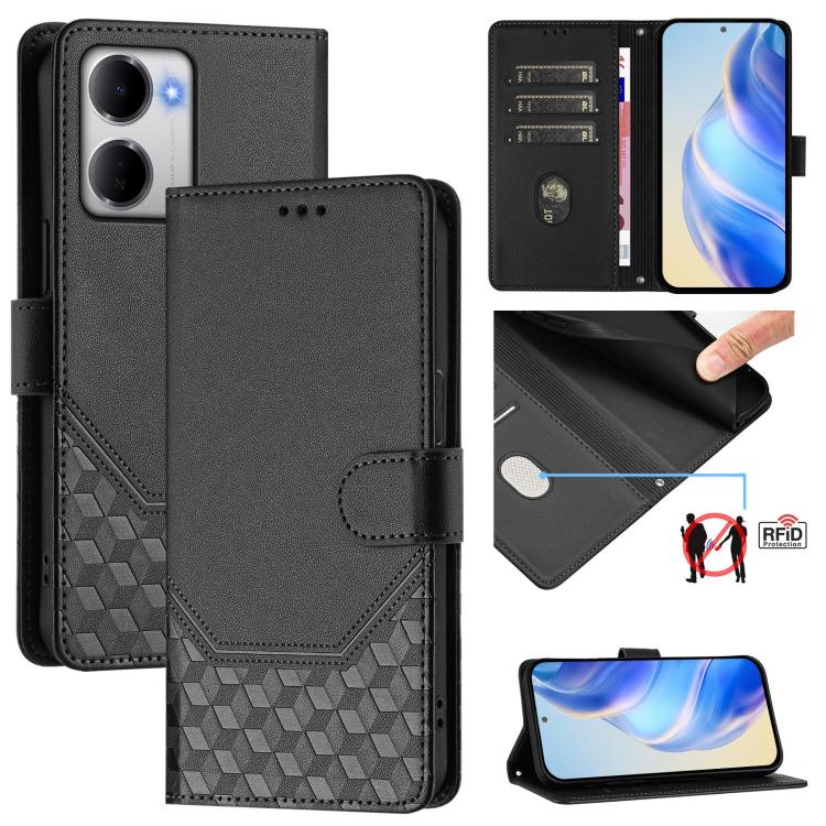 Honeycomb Embossing RFID Leather Phone Case, For Redmi A7 / A5 4G 171mm / Poco C71, For Redmi K90 Max 5G, For Redmi A7 Pro 171mm / Poco C85x 5G / C81, For Redmi 15a 5G, For Redmi Turbo 5 Max / Poco X8 Pro Max, For Redmi Turbo 5 5G Global / Poco X8 Pro ...