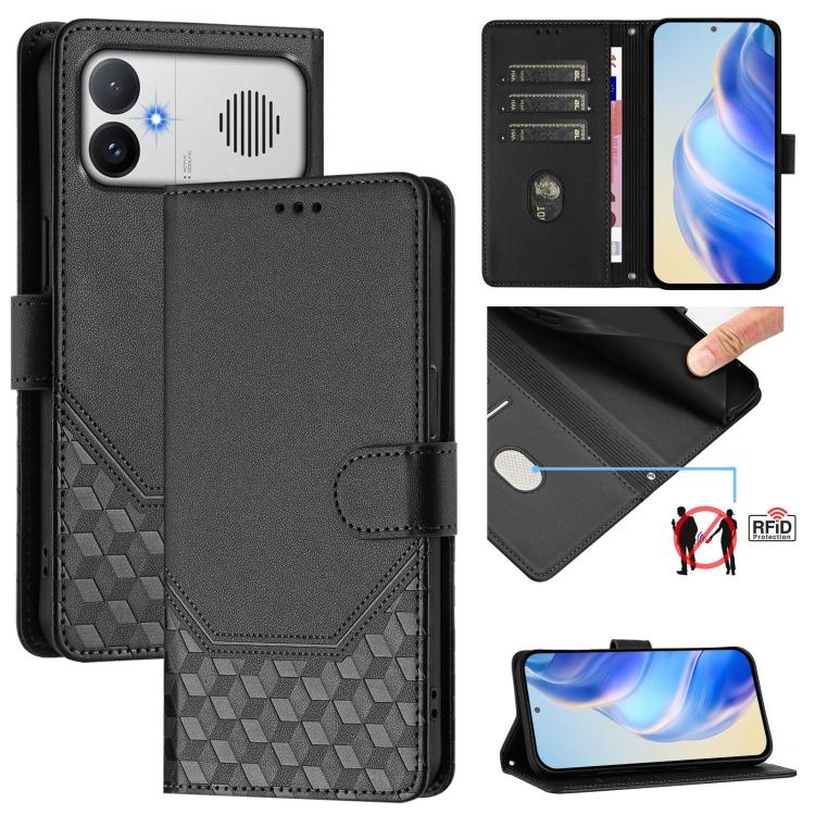 Honeycomb Embossing RFID Leather Phone Case, For Redmi A7 / A5 4G 171mm / Poco C71, For Redmi K90 Max 5G, For Redmi A7 Pro 171mm / Poco C85x 5G / C81, For Redmi 15a 5G, For Redmi Turbo 5 Max / Poco X8 Pro Max, For Redmi Turbo 5 5G Global / Poco X8 Pro ...