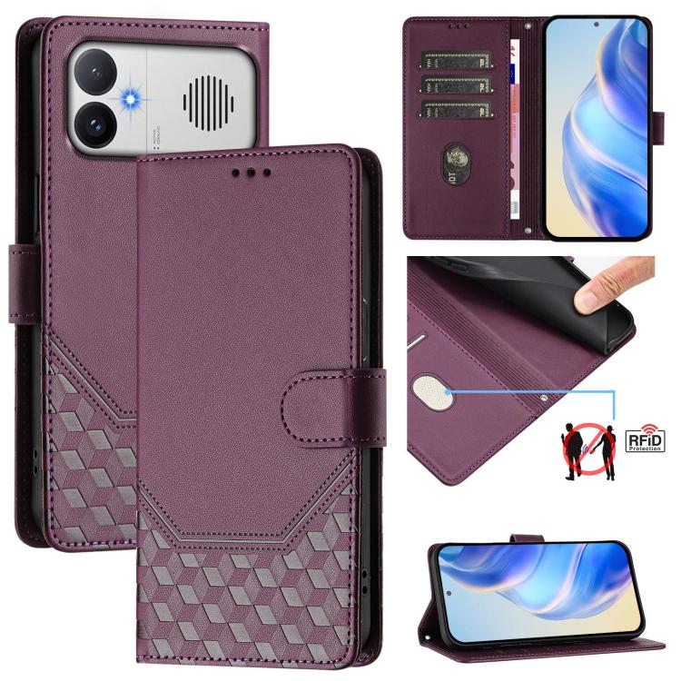 Honeycomb Embossing RFID Leather Phone Case, For Redmi A7 / A5 4G 171mm / Poco C71, For Redmi K90 Max 5G, For Redmi A7 Pro 171mm / Poco C85x 5G / C81, For Redmi 15a 5G, For Redmi Turbo 5 Max / Poco X8 Pro Max, For Redmi Turbo 5 5G Global / Poco X8 Pro ...