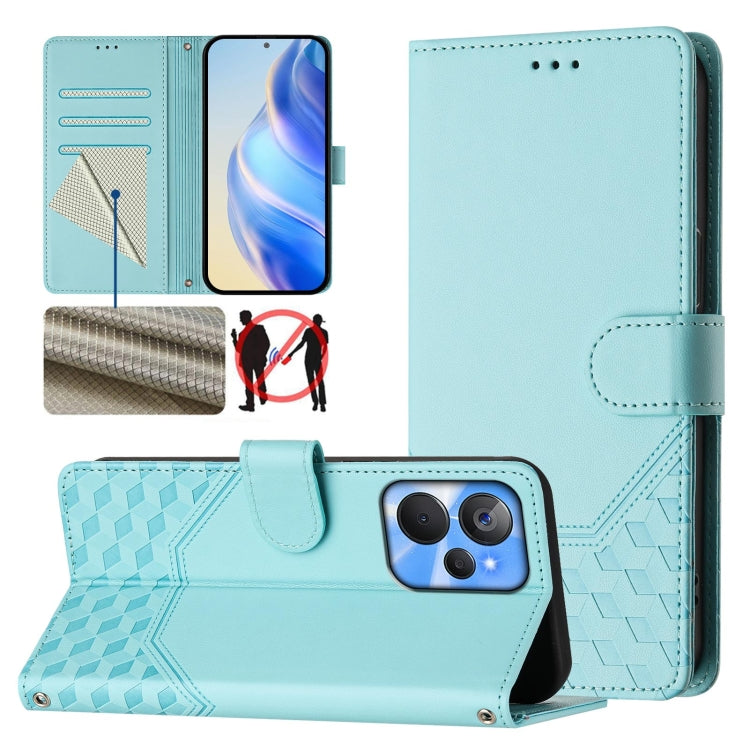 Honeycomb Embossing RFID Leather Phone Case, For Realme C55 4G Global / Narzo N55, For Realme C33 Global, For Realme 10T 5G / 10S 5G / 9i India, For Realme 10 Pro 5G, For Realme 10 Pro+ 5G, For Realme 10 4G Global                                       ...