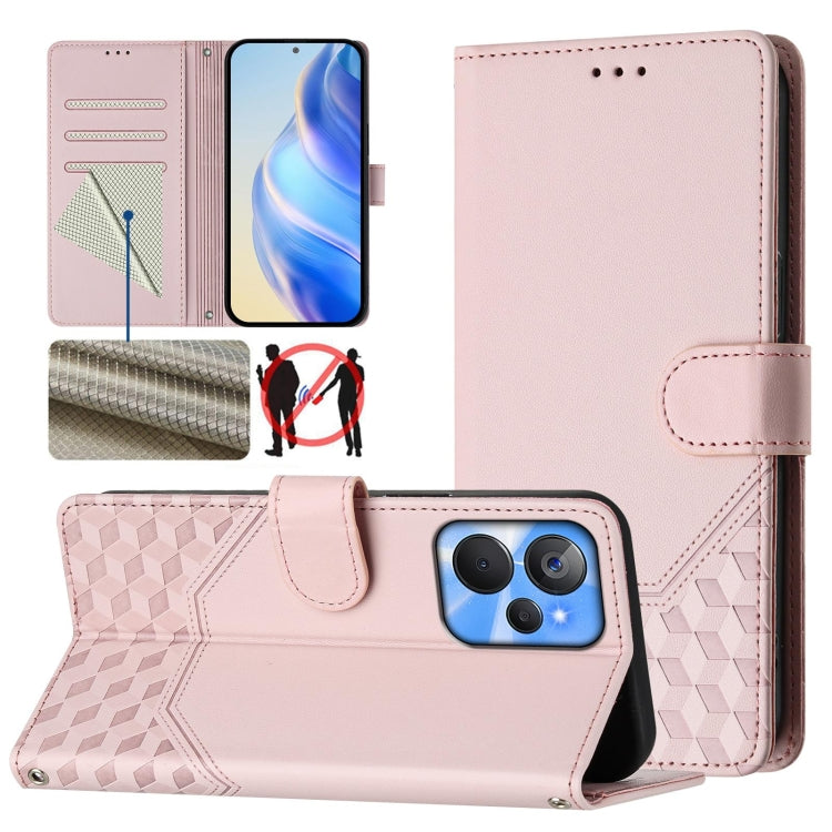 Honeycomb Embossing RFID Leather Phone Case, For Realme C55 4G Global / Narzo N55, For Realme C33 Global, For Realme 10T 5G / 10S 5G / 9i India, For Realme 10 Pro 5G, For Realme 10 Pro+ 5G, For Realme 10 4G Global                                       ...