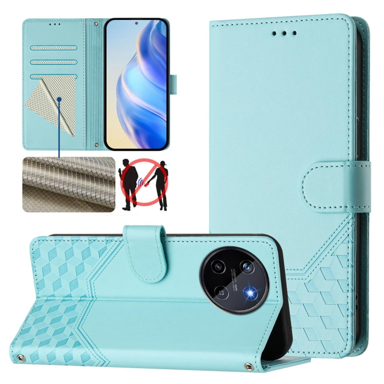 Honeycomb Embossing RFID Leather Phone Case, For Realme Note 50 4G Global / C51 / C53, For Realme 12 Pro 5G / 12 Pro+ 5G Global, For Realme C67 4G Global, For Realme 11 5G Global / 11x 5G / C67 India, For Realme 11 4G Global, For Realme GT3  / GT5 240W...