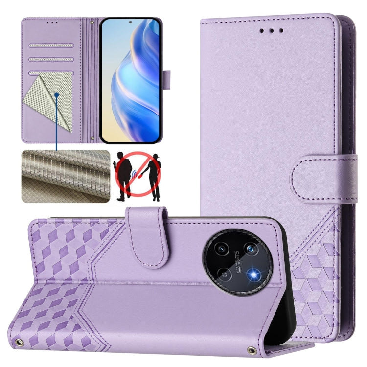 Honeycomb Embossing RFID Leather Phone Case, For Realme Note 50 4G Global / C51 / C53, For Realme 12 Pro 5G / 12 Pro+ 5G Global, For Realme C67 4G Global, For Realme 11 5G Global / 11x 5G / C67 India, For Realme 11 4G Global, For Realme GT3  / GT5 240W...