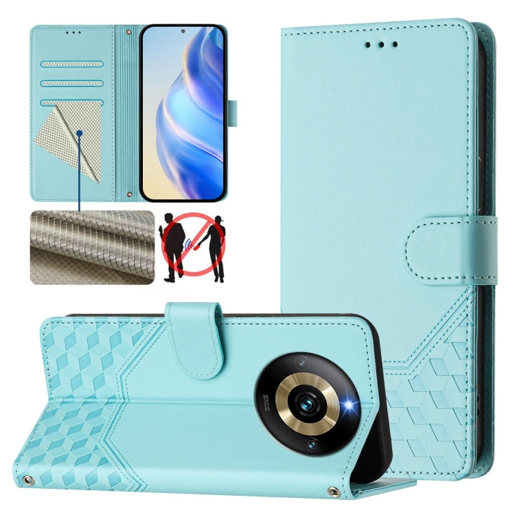 Honeycomb Embossing RFID Leather Phone Case, For Realme Note 50 4G Global / C51 / C53, For Realme 12 Pro 5G / 12 Pro+ 5G Global, For Realme C67 4G Global, For Realme 11 5G Global / 11x 5G / C67 India, For Realme 11 4G Global, For Realme GT3  / GT5 240W...
