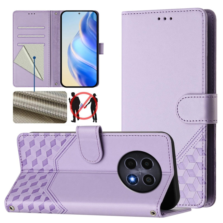 Honeycomb Embossing RFID Leather Phone Case, For Realme C63 5G Global, For Realme Note 60 4G Global / C61 India, For Realme 13+ 5G Global, For Realme 13 Pro 5G / 13 Pro+ 5G, For Realme GT 6 5G / GT 6T 5G Global, For Realme C63 / C61 Global             ...