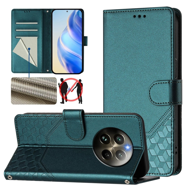 Honeycomb Embossing RFID Leather Phone Case, For Realme C63 5G Global, For Realme Note 60 4G Global / C61 India, For Realme 13+ 5G Global, For Realme 13 Pro 5G / 13 Pro+ 5G, For Realme GT 6 5G / GT 6T 5G Global, For Realme C63 / C61 Global             ...