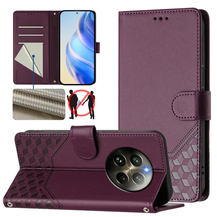 Honeycomb Embossing RFID Leather Phone Case, For Realme C63 5G Global, For Realme Note 60 4G Global / C61 India, For Realme 13+ 5G Global, For Realme 13 Pro 5G / 13 Pro+ 5G, For Realme GT 6 5G / GT 6T 5G Global, For Realme C63 / C61 Global             ...