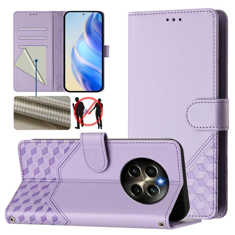 Honeycomb Embossing RFID Leather Phone Case, For Realme Note 50 4G Global / C51 / C53, For Realme 12 Pro 5G / 12 Pro+ 5G Global, For Realme C67 4G Global, For Realme 11 5G Global / 11x 5G / C67 India, For Realme 11 4G Global, For Realme GT3  / GT5 240W...