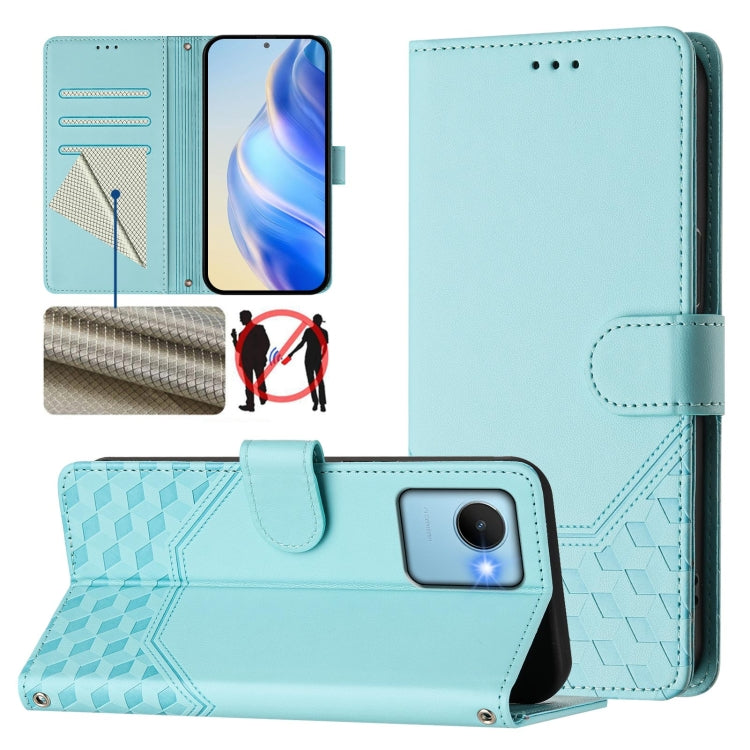 Honeycomb Embossing RFID Leather Phone Case, For Realme C55 4G Global / Narzo N55, For Realme C33 Global, For Realme 10T 5G / 10S 5G / 9i India, For Realme 10 Pro 5G, For Realme 10 Pro+ 5G, For Realme 10 4G Global                                       ...