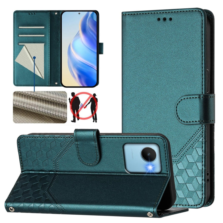 Honeycomb Embossing RFID Leather Phone Case, For Realme C55 4G Global / Narzo N55, For Realme C33 Global, For Realme 10T 5G / 10S 5G / 9i India, For Realme 10 Pro 5G, For Realme 10 Pro+ 5G, For Realme 10 4G Global                                       ...
