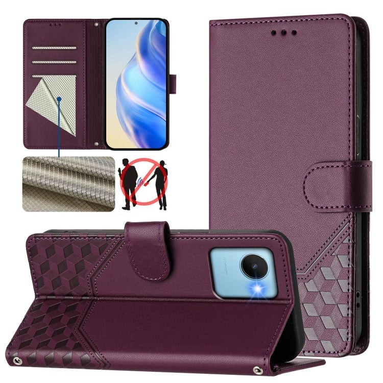 Honeycomb Embossing RFID Leather Phone Case, For Realme C55 4G Global / Narzo N55, For Realme C33 Global, For Realme 10T 5G / 10S 5G / 9i India, For Realme 10 Pro 5G, For Realme 10 Pro+ 5G, For Realme 10 4G Global                                       ...