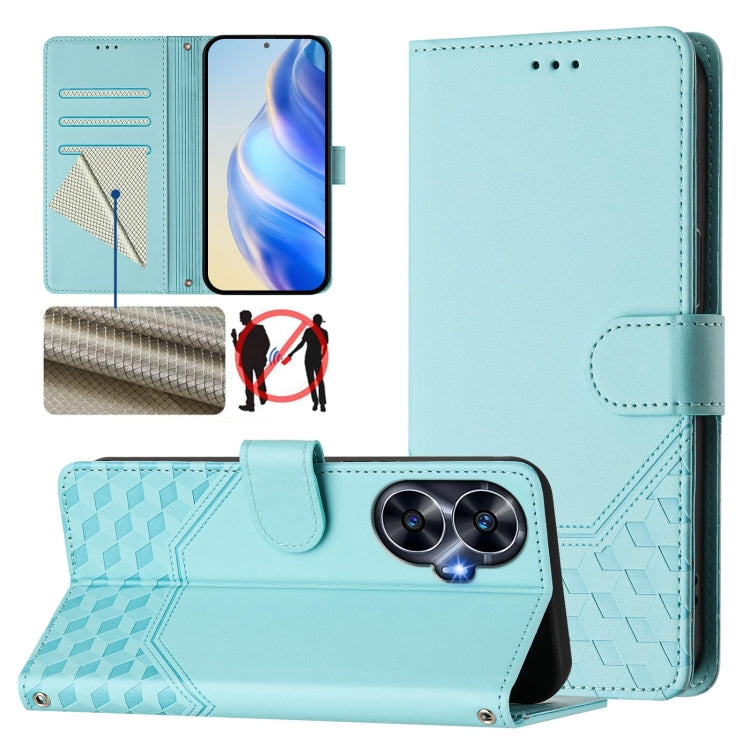 Honeycomb Embossing RFID Leather Phone Case, For Realme C55 4G Global / Narzo N55, For Realme C33 Global, For Realme 10T 5G / 10S 5G / 9i India, For Realme 10 Pro 5G, For Realme 10 Pro+ 5G, For Realme 10 4G Global                                       ...