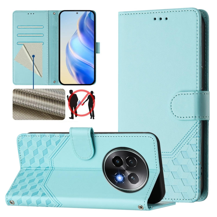 Honeycomb Embossing RFID Leather Phone Case, For Realme C63 5G Global, For Realme Note 60 4G Global / C61 India, For Realme 13+ 5G Global, For Realme 13 Pro 5G / 13 Pro+ 5G, For Realme GT 6 5G / GT 6T 5G Global, For Realme C63 / C61 Global             ...