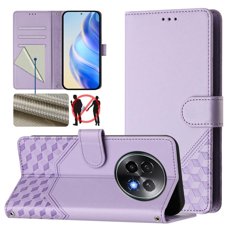 Honeycomb Embossing RFID Leather Phone Case, For Realme C63 5G Global, For Realme Note 60 4G Global / C61 India, For Realme 13+ 5G Global, For Realme 13 Pro 5G / 13 Pro+ 5G, For Realme GT 6 5G / GT 6T 5G Global, For Realme C63 / C61 Global             ...