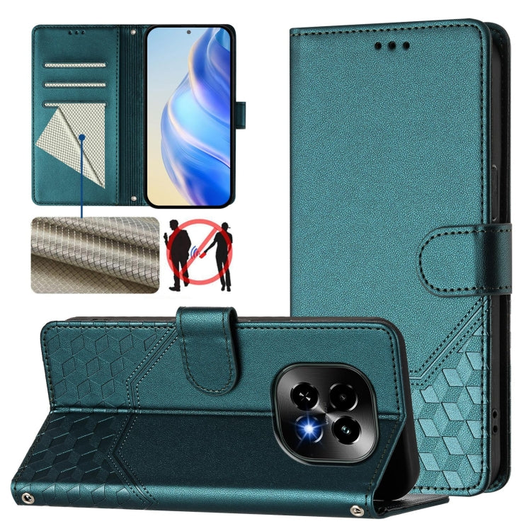 Honeycomb Embossing RFID Leather Phone Case, For Realme C63 5G Global, For Realme Note 60 4G Global / C61 India, For Realme 13+ 5G Global, For Realme 13 Pro 5G / 13 Pro+ 5G, For Realme GT 6 5G / GT 6T 5G Global, For Realme C63 / C61 Global             ...