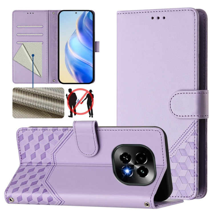 Honeycomb Embossing RFID Leather Phone Case, For Realme C63 5G Global, For Realme Note 60 4G Global / C61 India, For Realme 13+ 5G Global, For Realme 13 Pro 5G / 13 Pro+ 5G, For Realme GT 6 5G / GT 6T 5G Global, For Realme C63 / C61 Global             ...