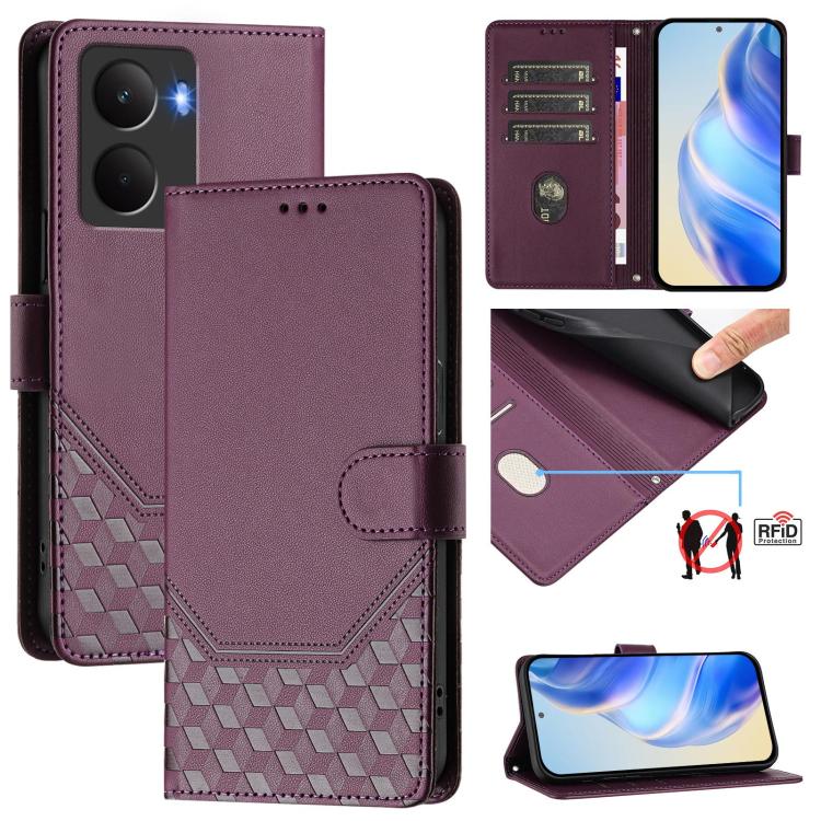 Honeycomb Embossing RFID Leather Phone Case, For Realme 14x Global / V70 5G / C75 5G, For Realme Narzo 80 Pro / 14 Pro 5G India, For Realme 14 5G / 14T 5G Global, For Realme P3 Ultra 5G, For Realme P3 5G, For Realme 14 Pro+ 5G, For Realme 14 Pro 5G    ...