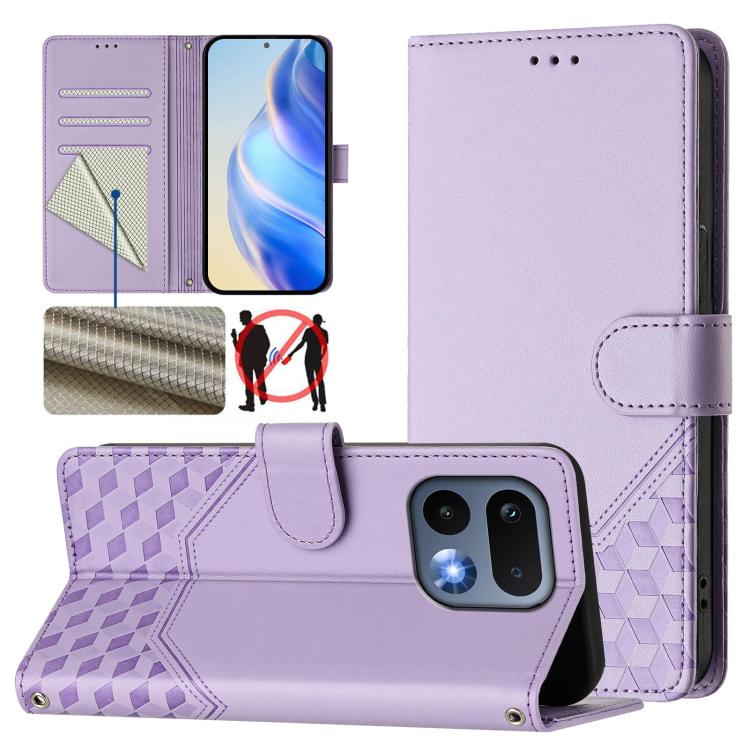 Honeycomb Embossing RFID Leather Phone Case, For Realme 16 Pro 5G Global, For Realme C71 4G India / Note 70 4G, For Realme C85 5G / 15x 5G India, For Realme P4 Pro 5G, For Realme P4 5G, For Realme 15T 5G Global, For Realme 15 / 15 Pro 5G Global        ...