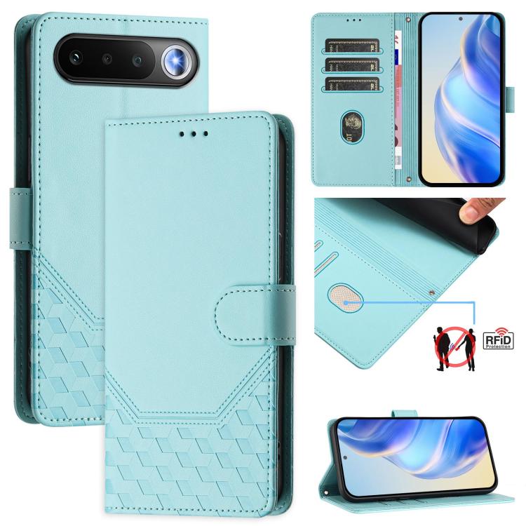 Honeycomb Embossing RFID Leather Phone Case, For Realme P4x 5G / OnePlus Nord CE6 Lite, For Realme 16T 5G Global, For Realme C100 5G, For Realme P4 Power 5G, For Realme Note 80 4G Global, For Realme C83 5G India, For Realme 16 5G Global                ...