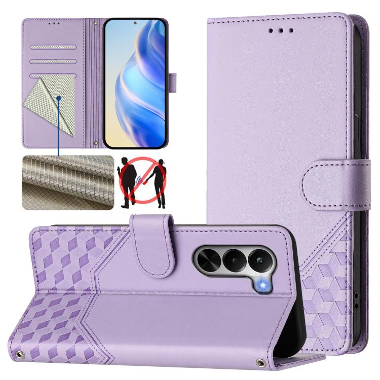 Honeycomb Embossing RFID Leather Phone Case, For Realme P4x 5G / OnePlus Nord CE6 Lite, For Realme 16T 5G Global, For Realme C100 5G, For Realme P4 Power 5G, For Realme Note 80 4G Global, For Realme C83 5G India, For Realme 16 5G Global                ...