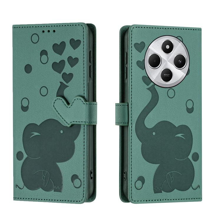 Cartoon Elephant Embossed Leather Phone Case, For Xiaomi Poco C75, For Xiaomi 14T Pro, For Xiaomi 14T, For Xiaomi 13T / 13T Pro, For Xiaomi 12T / 12T Pro, For Xiaomi 11T / 11T Pro, For Xiaomi Mi 11 Lite