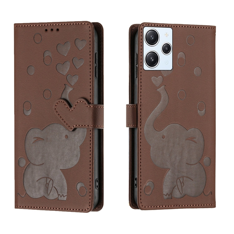 Cartoon Elephant Embossed Leather Phone Case, For Redmi Note 13 5G, For Redmi Note 13 Pro+, For Redmi 12 4G / 5G, For Redmi Note 12S 4G, For Redmi Note 12 4G, For Redmi Note 12 Pro 5G, For Redmi Note 12 5G, For Redmi Note 11 Pro 4G / 5G                ...