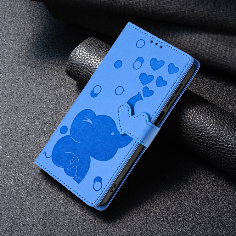 Cartoon Elephant Embossed Leather Phone Case, For Redmi Note 10 Pro