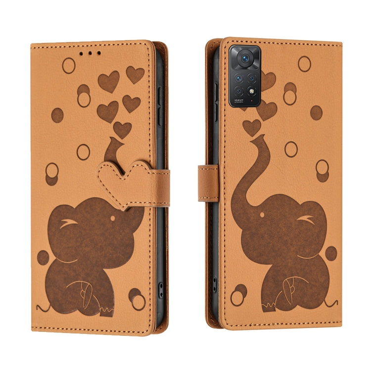 Cartoon Elephant Embossed Leather Phone Case, For Redmi Note 13 5G, For Redmi Note 13 Pro+, For Redmi 12 4G / 5G, For Redmi Note 12S 4G, For Redmi Note 12 4G, For Redmi Note 12 Pro 5G, For Redmi Note 12 5G, For Redmi Note 11 Pro 4G / 5G                ...