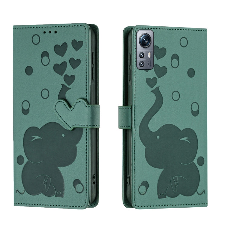 Cartoon Elephant Embossed Leather Phone Case, For Redmi Note 13 5G, For Redmi Note 13 Pro+, For Redmi 12 4G / 5G, For Redmi Note 12S 4G, For Redmi Note 12 4G, For Redmi Note 12 Pro 5G, For Redmi Note 12 5G, For Redmi Note 11 Pro 4G / 5G                ...