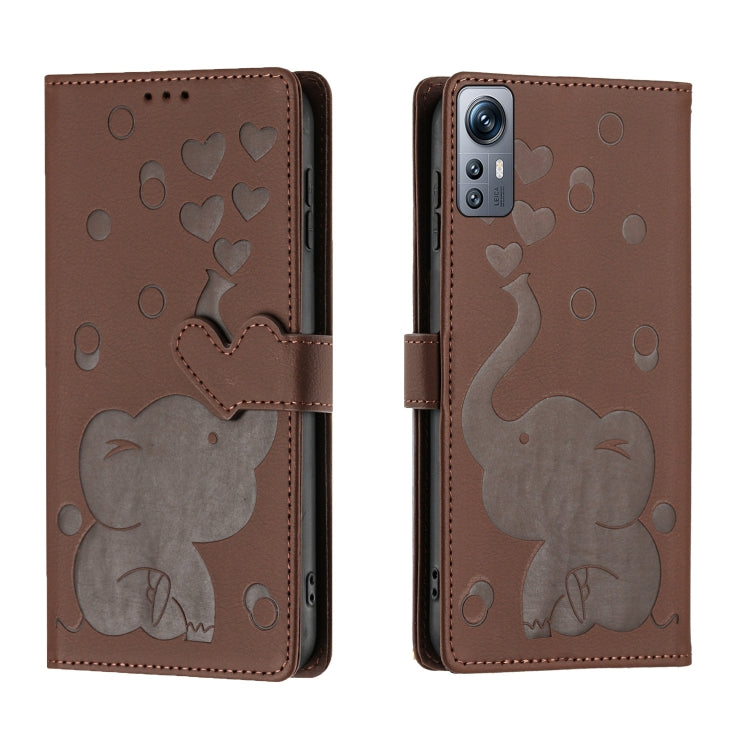 Cartoon Elephant Embossed Leather Phone Case, For Redmi Note 13 5G, For Redmi Note 13 Pro+, For Redmi 12 4G / 5G, For Redmi Note 12S 4G, For Redmi Note 12 4G, For Redmi Note 12 Pro 5G, For Redmi Note 12 5G, For Redmi Note 11 Pro 4G / 5G                ...