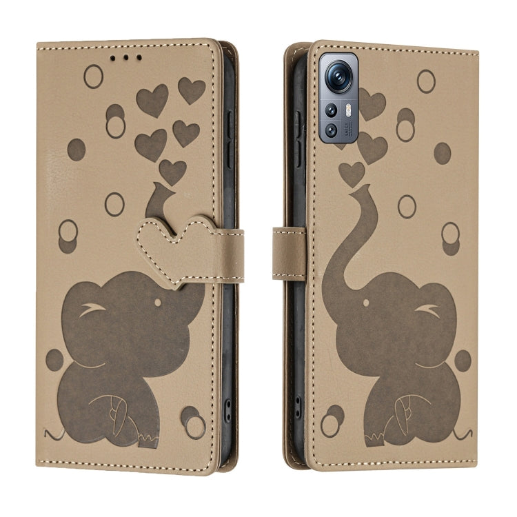 Cartoon Elephant Embossed Leather Phone Case, For Redmi Note 13 5G, For Redmi Note 13 Pro+, For Redmi 12 4G / 5G, For Redmi Note 12S 4G, For Redmi Note 12 4G, For Redmi Note 12 Pro 5G, For Redmi Note 12 5G, For Redmi Note 11 Pro 4G / 5G                ...
