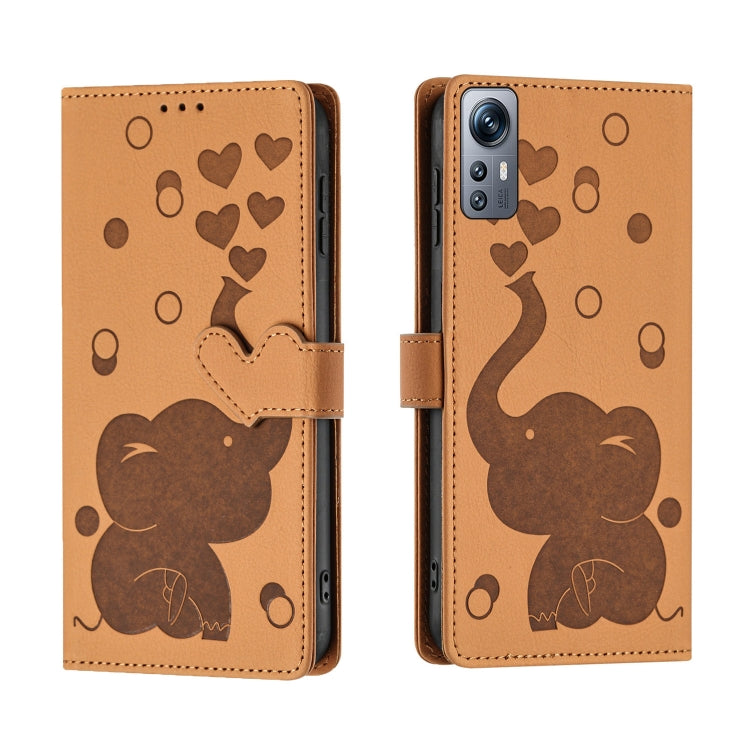 Cartoon Elephant Embossed Leather Phone Case, For Redmi Note 13 5G, For Redmi Note 13 Pro+, For Redmi 12 4G / 5G, For Redmi Note 12S 4G, For Redmi Note 12 4G, For Redmi Note 12 Pro 5G, For Redmi Note 12 5G, For Redmi Note 11 Pro 4G / 5G                ...