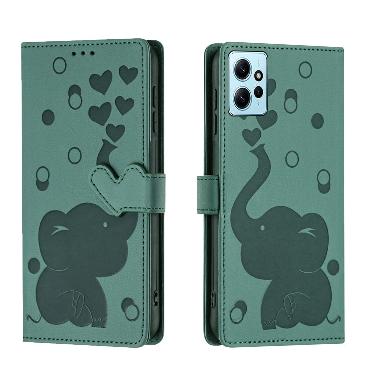Cartoon Elephant Embossed Leather Phone Case, For Redmi Note 13 5G, For Redmi Note 13 Pro+, For Redmi 12 4G / 5G, For Redmi Note 12S 4G, For Redmi Note 12 4G, For Redmi Note 12 Pro 5G, For Redmi Note 12 5G, For Redmi Note 11 Pro 4G / 5G                ...