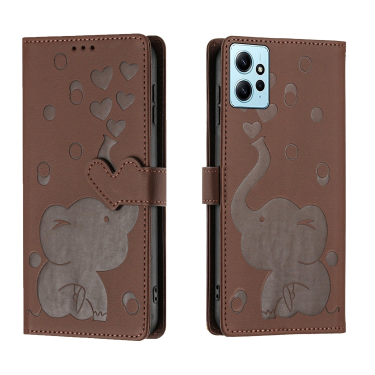 Cartoon Elephant Embossed Leather Phone Case, For Redmi Note 13 5G, For Redmi Note 13 Pro+, For Redmi 12 4G / 5G, For Redmi Note 12S 4G, For Redmi Note 12 4G, For Redmi Note 12 Pro 5G, For Redmi Note 12 5G, For Redmi Note 11 Pro 4G / 5G                ...