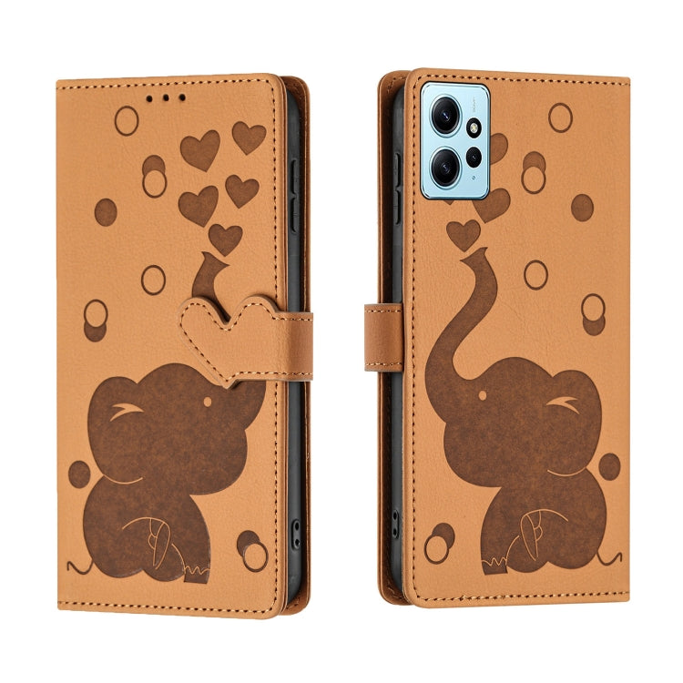 Cartoon Elephant Embossed Leather Phone Case, For Redmi Note 13 5G, For Redmi Note 13 Pro+, For Redmi 12 4G / 5G, For Redmi Note 12S 4G, For Redmi Note 12 4G, For Redmi Note 12 Pro 5G, For Redmi Note 12 5G, For Redmi Note 11 Pro 4G / 5G                ...