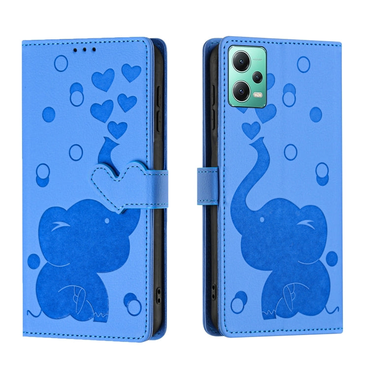 Cartoon Elephant Embossed Leather Phone Case, For Redmi Note 13 5G, For Redmi Note 13 Pro+, For Redmi 12 4G / 5G, For Redmi Note 12S 4G, For Redmi Note 12 4G, For Redmi Note 12 Pro 5G, For Redmi Note 12 5G, For Redmi Note 11 Pro 4G / 5G                ...