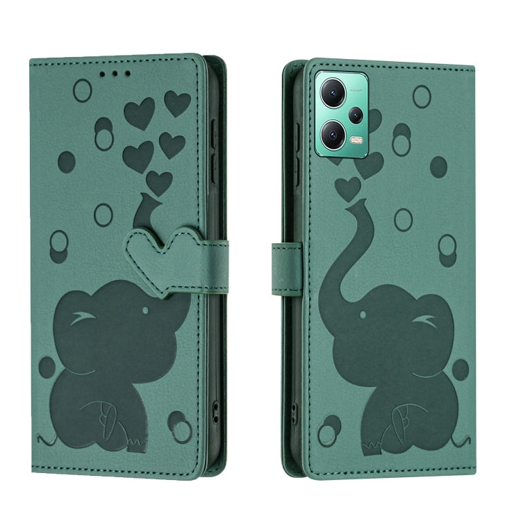Cartoon Elephant Embossed Leather Phone Case, For Redmi Note 13 5G, For Redmi Note 13 Pro+, For Redmi 12 4G / 5G, For Redmi Note 12S 4G, For Redmi Note 12 4G, For Redmi Note 12 Pro 5G, For Redmi Note 12 5G, For Redmi Note 11 Pro 4G / 5G                ...