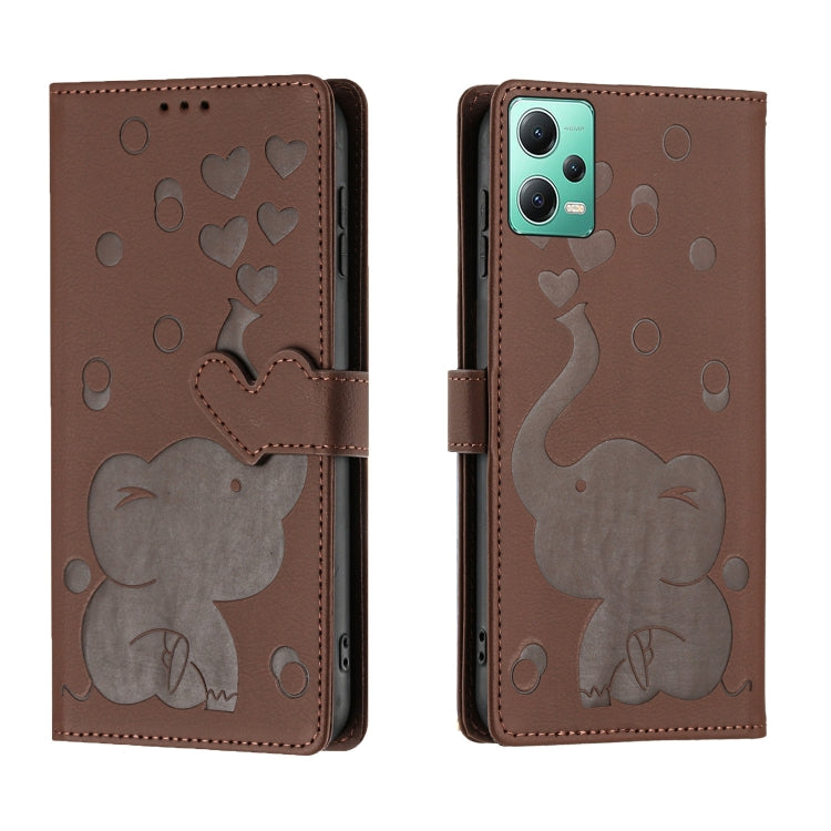 Cartoon Elephant Embossed Leather Phone Case, For Redmi Note 13 5G, For Redmi Note 13 Pro+, For Redmi 12 4G / 5G, For Redmi Note 12S 4G, For Redmi Note 12 4G, For Redmi Note 12 Pro 5G, For Redmi Note 12 5G, For Redmi Note 11 Pro 4G / 5G                ...