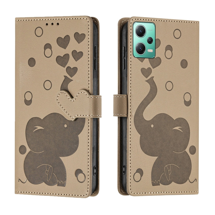 Cartoon Elephant Embossed Leather Phone Case, For Redmi Note 13 5G, For Redmi Note 13 Pro+, For Redmi 12 4G / 5G, For Redmi Note 12S 4G, For Redmi Note 12 4G, For Redmi Note 12 Pro 5G, For Redmi Note 12 5G, For Redmi Note 11 Pro 4G / 5G                ...