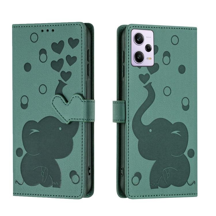 Cartoon Elephant Embossed Leather Phone Case, For Redmi Note 13 5G, For Redmi Note 13 Pro+, For Redmi 12 4G / 5G, For Redmi Note 12S 4G, For Redmi Note 12 4G, For Redmi Note 12 Pro 5G, For Redmi Note 12 5G, For Redmi Note 11 Pro 4G / 5G                ...