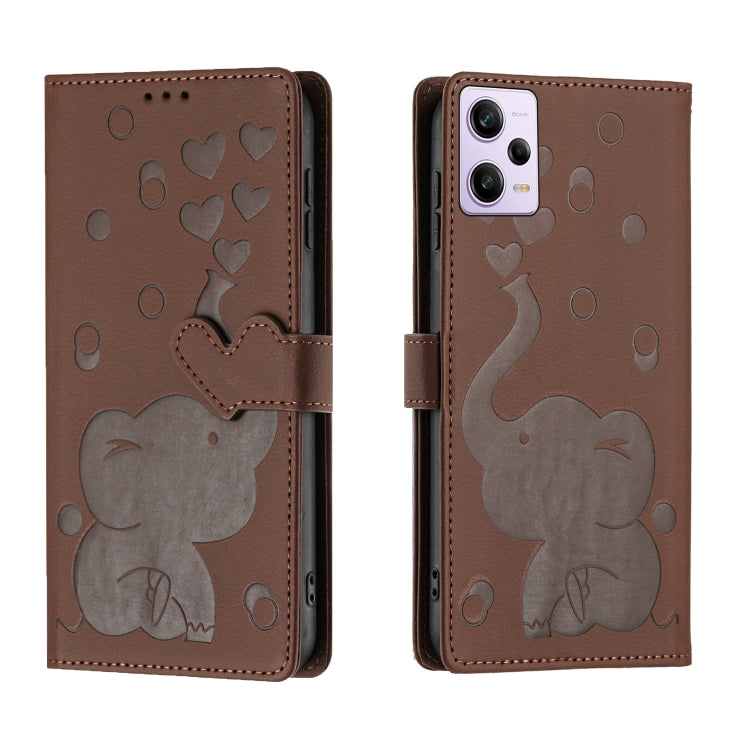 Cartoon Elephant Embossed Leather Phone Case, For Redmi Note 13 5G, For Redmi Note 13 Pro+, For Redmi 12 4G / 5G, For Redmi Note 12S 4G, For Redmi Note 12 4G, For Redmi Note 12 Pro 5G, For Redmi Note 12 5G, For Redmi Note 11 Pro 4G / 5G                ...
