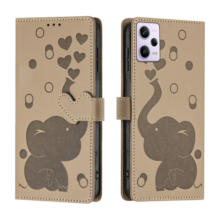 Cartoon Elephant Embossed Leather Phone Case, For Redmi Note 13 5G, For Redmi Note 13 Pro+, For Redmi 12 4G / 5G, For Redmi Note 12S 4G, For Redmi Note 12 4G, For Redmi Note 12 Pro 5G, For Redmi Note 12 5G, For Redmi Note 11 Pro 4G / 5G                ...