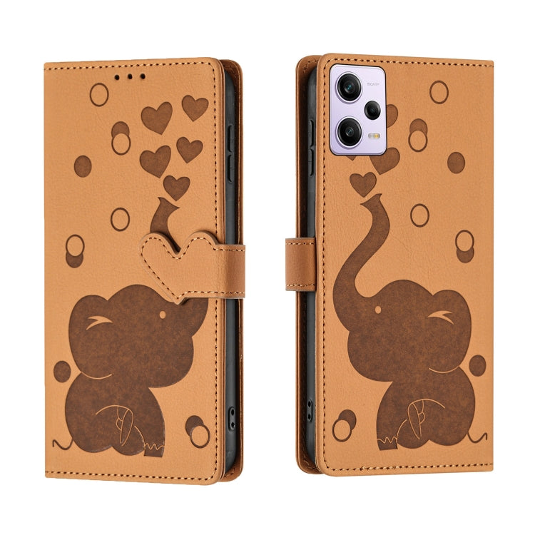 Cartoon Elephant Embossed Leather Phone Case, For Redmi Note 13 5G, For Redmi Note 13 Pro+, For Redmi 12 4G / 5G, For Redmi Note 12S 4G, For Redmi Note 12 4G, For Redmi Note 12 Pro 5G, For Redmi Note 12 5G, For Redmi Note 11 Pro 4G / 5G                ...