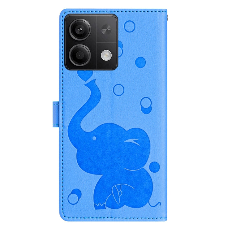Cartoon Elephant Embossed Leather Phone Case, For Redmi Note 13 5G, For Redmi Note 13 Pro+, For Redmi 12 4G / 5G, For Redmi Note 12S 4G, For Redmi Note 12 4G, For Redmi Note 12 Pro 5G, For Redmi Note 12 5G, For Redmi Note 11 Pro 4G / 5G                ...