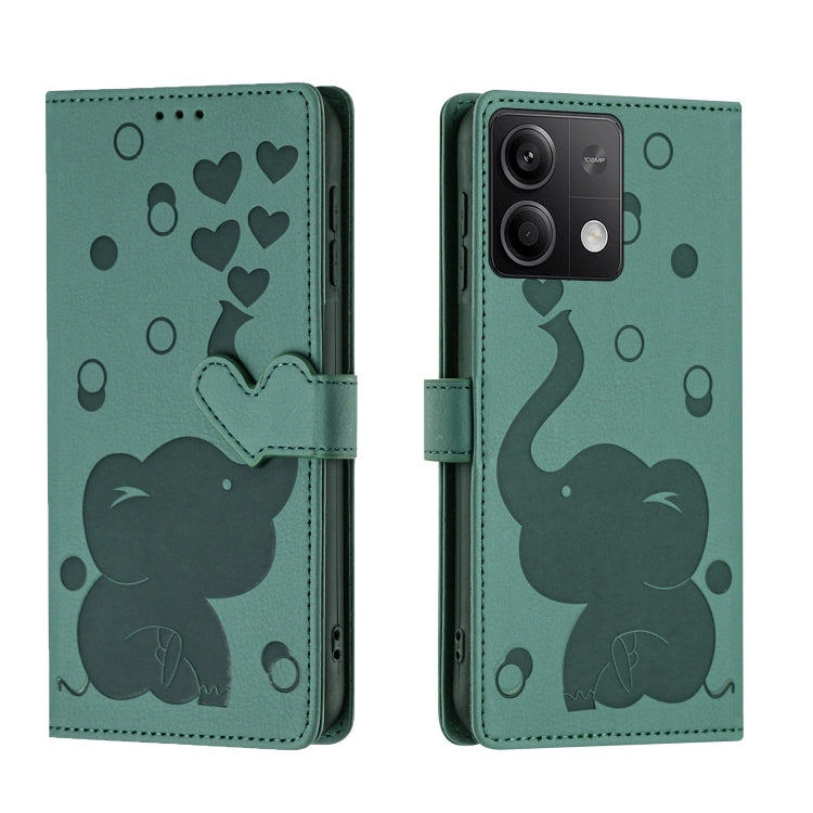 Cartoon Elephant Embossed Leather Phone Case, For Redmi Note 13 5G, For Redmi Note 13 Pro+, For Redmi 12 4G / 5G, For Redmi Note 12S 4G, For Redmi Note 12 4G, For Redmi Note 12 Pro 5G, For Redmi Note 12 5G, For Redmi Note 11 Pro 4G / 5G                ...