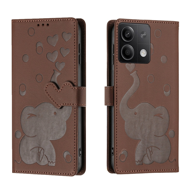 Cartoon Elephant Embossed Leather Phone Case, For Redmi Note 13 5G, For Redmi Note 13 Pro+, For Redmi 12 4G / 5G, For Redmi Note 12S 4G, For Redmi Note 12 4G, For Redmi Note 12 Pro 5G, For Redmi Note 12 5G, For Redmi Note 11 Pro 4G / 5G                ...
