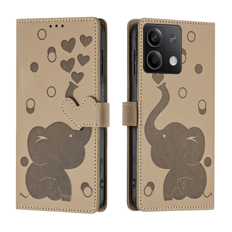 Cartoon Elephant Embossed Leather Phone Case, For Redmi Note 13 5G, For Redmi Note 13 Pro+, For Redmi 12 4G / 5G, For Redmi Note 12S 4G, For Redmi Note 12 4G, For Redmi Note 12 Pro 5G, For Redmi Note 12 5G, For Redmi Note 11 Pro 4G / 5G                ...