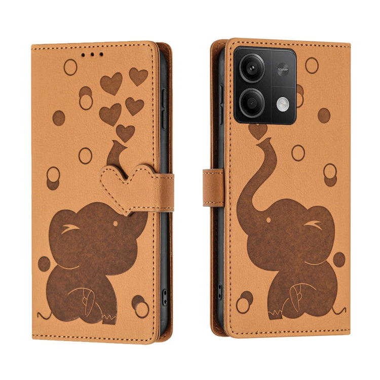 Cartoon Elephant Embossed Leather Phone Case, For Redmi Note 13 5G, For Redmi Note 13 Pro+, For Redmi 12 4G / 5G, For Redmi Note 12S 4G, For Redmi Note 12 4G, For Redmi Note 12 Pro 5G, For Redmi Note 12 5G, For Redmi Note 11 Pro 4G / 5G                ...