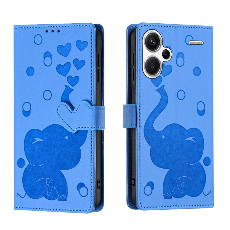 Cartoon Elephant Embossed Leather Phone Case, For Redmi Note 13 5G, For Redmi Note 13 Pro+, For Redmi 12 4G / 5G, For Redmi Note 12S 4G, For Redmi Note 12 4G, For Redmi Note 12 Pro 5G, For Redmi Note 12 5G, For Redmi Note 11 Pro 4G / 5G                ...