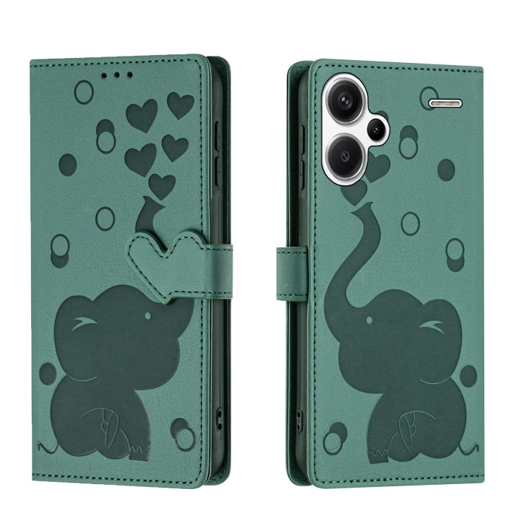 Cartoon Elephant Embossed Leather Phone Case, For Redmi Note 13 5G, For Redmi Note 13 Pro+, For Redmi 12 4G / 5G, For Redmi Note 12S 4G, For Redmi Note 12 4G, For Redmi Note 12 Pro 5G, For Redmi Note 12 5G, For Redmi Note 11 Pro 4G / 5G                ...